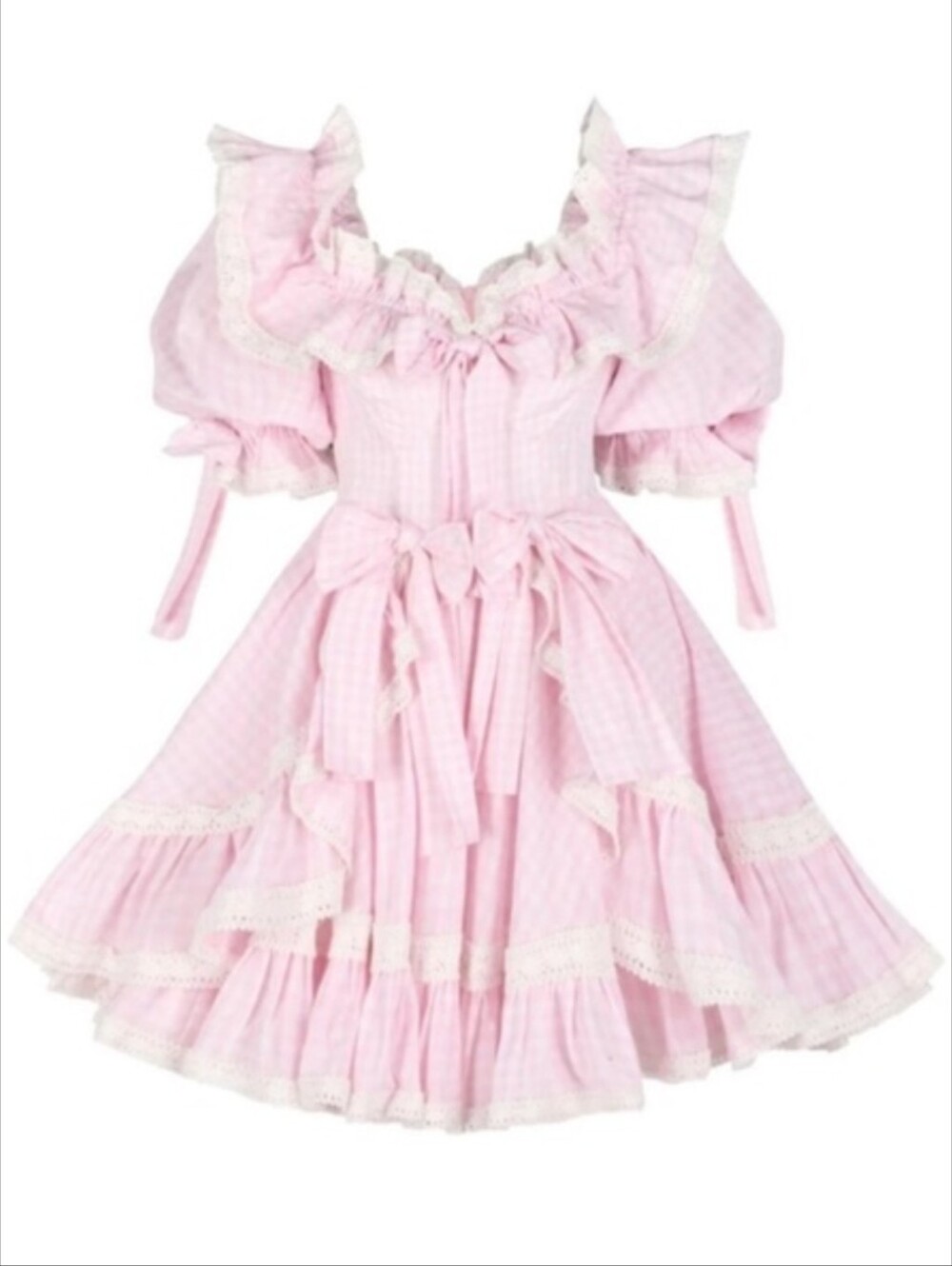 Selkie Gingham Pink Mini Carriage Dress (XS)
